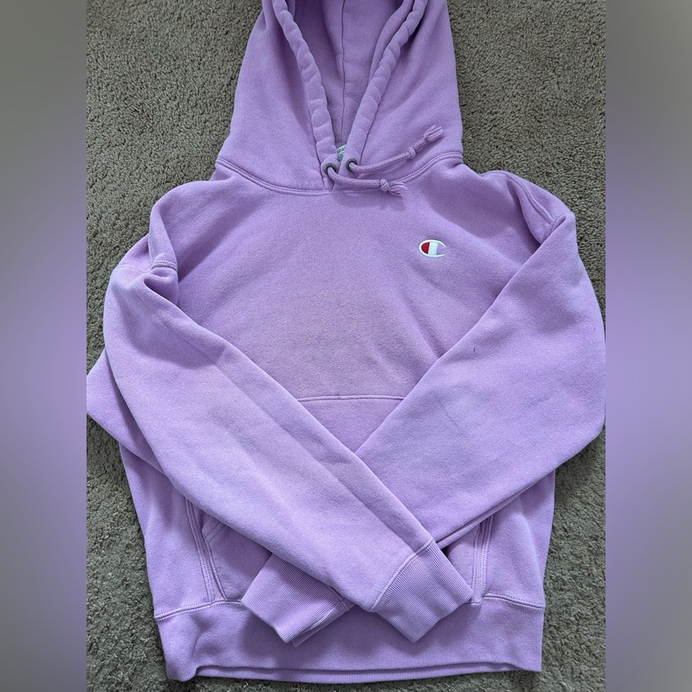 pink/purple small champion hoodie